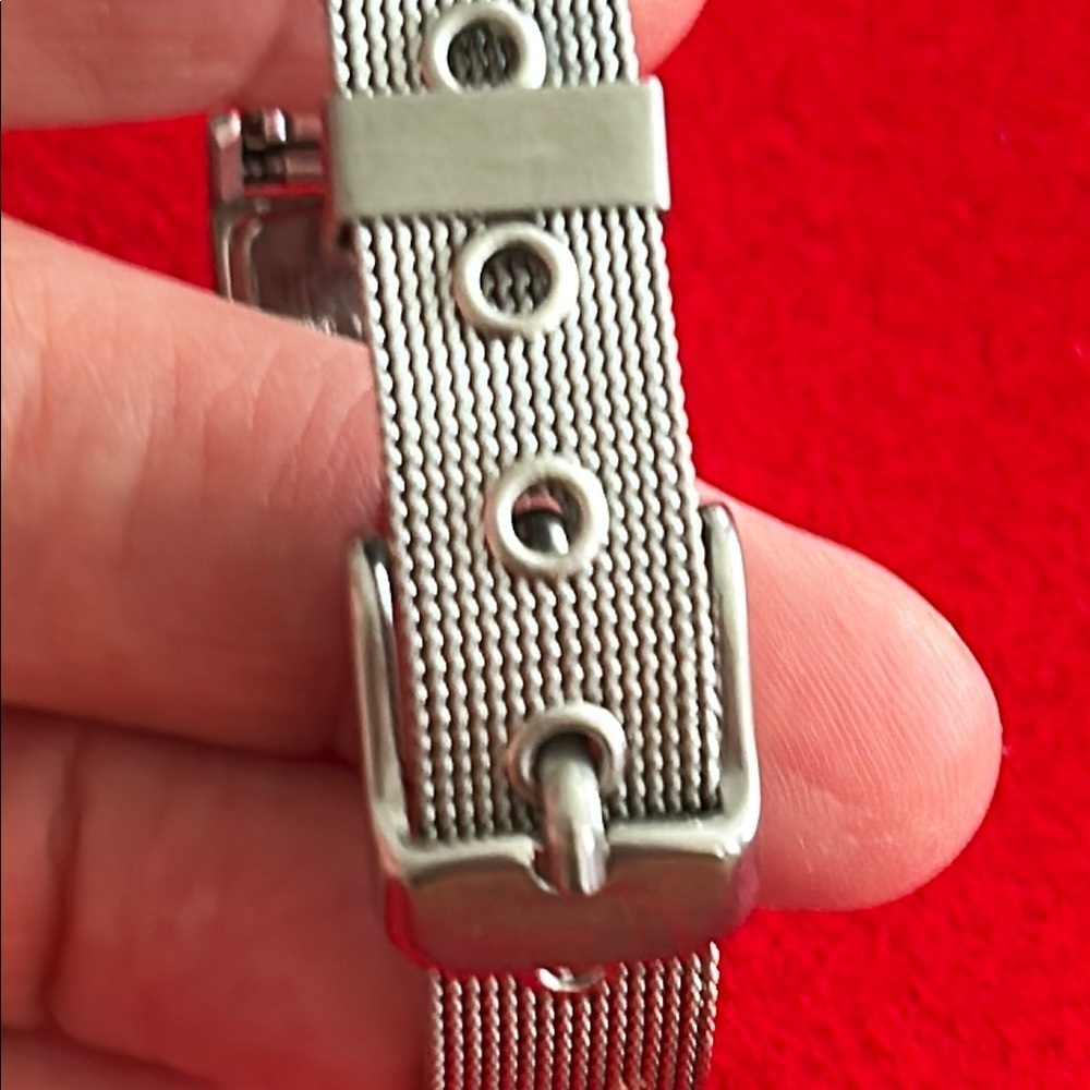 Vintage Perry Ellis Silver Rectangular Quartz Wat… - image 4